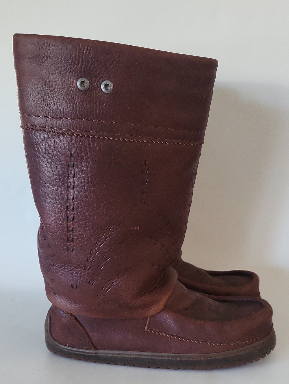 Manitobah Mukluks Waterproof Gatherer Tall Leather Boots Brown Size 5
